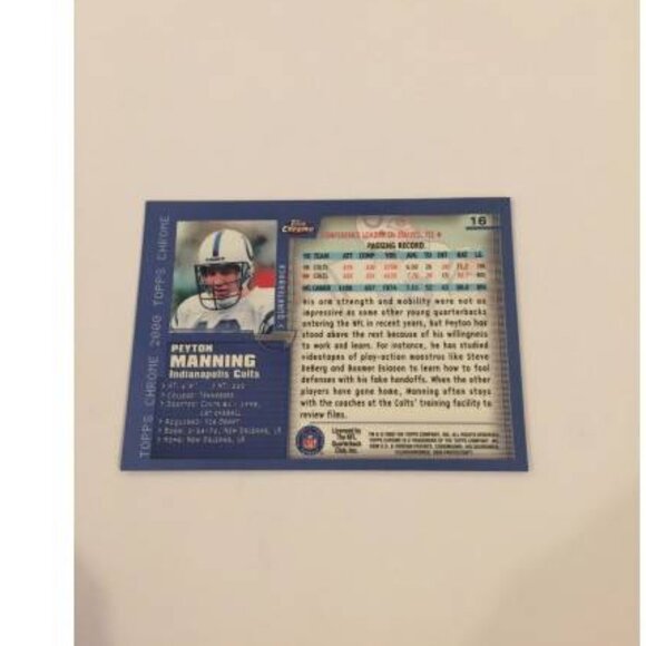 2000 Topps Chrome Previews Peyton Manning Indianapolis Colts #CP10 (053) - Picture 2 of 2